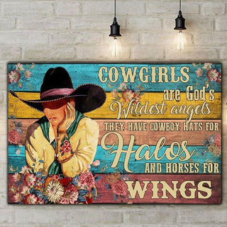 Gift For Hippie Cowgirls Are God's Wildest Angels Horizontal Poster PA