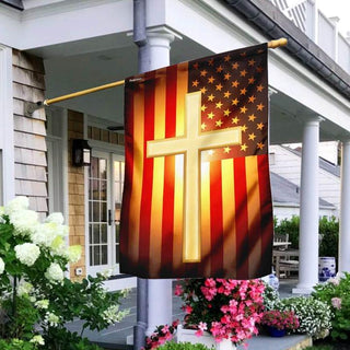 American Cross One Nation Under God US Flag LN Gift for Christian