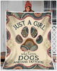 Just A Girl Who Love Dogs Dog And Tattoos Blanket and Quilt Blanket HG Gifts For Dog Lovers