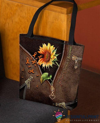 Multiple Sclerosis Awareness Orange Ribbon Tote Bag HG