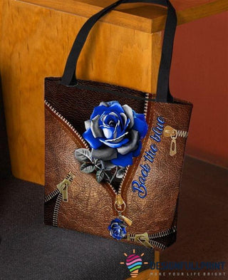 Gifts for Police Officers Back The Blue Rose Police Tote Bag HG