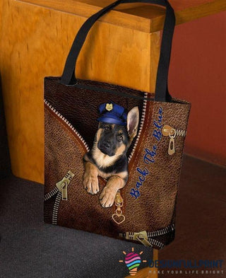 German Shepherd Back The Blue K9 Dog Tote Bag HG Gifts For Dog Lovers