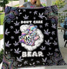 Gift For Hippie Hologram One Bear Dont Care Bear Love Bud Marijuana Sherpa Blanket and Quilt HG