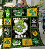 420 Day Gift For Pot Leaf Lover Gift For Hippie Green And Hologram Dont Care Bear Love Bud Sherpa Blanket HG