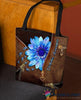 Blue Flower Diabetes Awareness Blue Ribbon Tote Bag HG