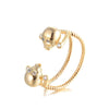 Gold Color  Rock Punk Skull Open Rings
