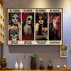Skull Gift Strong Brave Humble Badass Skull Tattoo Girls Horizontal Poster PA