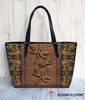 Gift For Dragonfly Lover Brown Dragonfly Leather Tote Bag HG