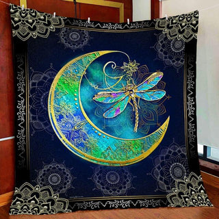 Gift For Dragonfly Lover Gift For Hippie Moonchild Witch Dragonfly Blanket HG