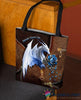 Gift For Dragon Lover Flower And Dragon American Diabetes Awareness Blue Ribbon Tote Bag HG