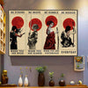 Strong Brave Humble And Badass Japanese Girls With Katana Horizontal Poster PA