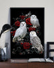 Mysterious Sublime White Owls And Roses Poster PA Memorial Gifts