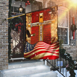 Cross God Flag One Nation Under God US FLag LN