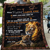 Gift For Dad New To My Son Lion Blanket Father To Son Blanket Lion To My Son Sherpa and Quilt Blanket HG