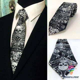 Skull Gift Skull Flower Tie HG