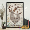 Personalized Deer I Choose You Poster HG first valentine gift for boyfriend And Girlfriend valentine's day poster