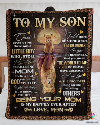 Gift For Mom New To My Son Lion Blanket Mom To Son Blanket Lion To My Son Sherpa and Quilt Blanket HG Mother Day Gift