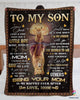 Gift For Mom New To My Son Lion Blanket Mom To Son Blanket Lion To My Son Sherpa and Quilt Blanket HG Mother Day Gift