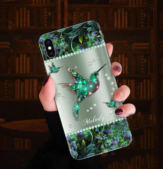 Humming Bird Gemstone Print Personalized Phone Case HG