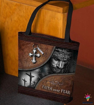 Gift For Christian Faith Over Fear Jesus Tote Bag HG