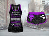 Purple  Warning I Belong To My Husband Tank and Shorts Set