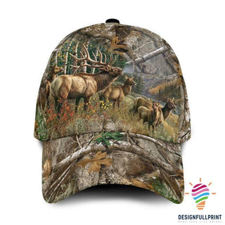 Gift For Hunting Lover Hunting Deer Hunting With Camo Pattern Cap LN