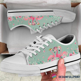 Cute And Gourgeous Flamingo LowTop Canvas Shoes NH