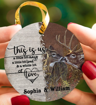 Personalized Deer A Little Bit Of Circle Ornament LH
