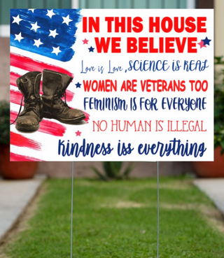 Gift For Veteran Lover Veteran Woman Yard Sign LH