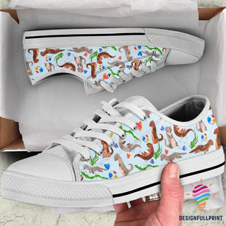 Otter Illustration Pattern Low Top Shoes LN