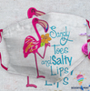 Sandy Toes and Salty Lips Flamingo Cloth Mask No Filter NHD