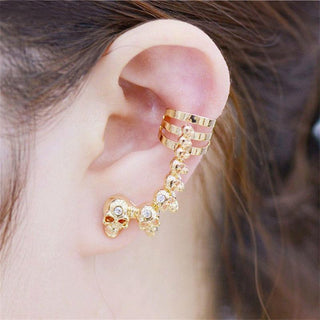 Exaggerated Crystal Skull Long Earrings