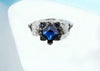 Crystal Sterling Silver Flower Skull Ring