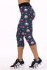 Workout Capri Skull Leggings - designfullprint