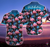 Be Fabulous Flamingo Hawaii Shirt Button Shirt NH