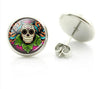 Rock Punk Skull Heart Stud Earrings