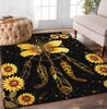Gift For Dragonfly Lover Dragonfly Sunflower Dreamcatcher Rectangular Rug NHD