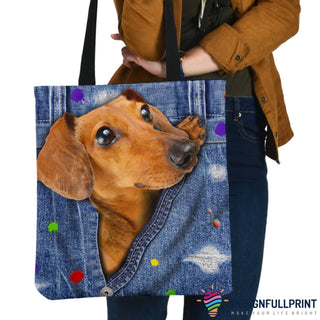 Dog Tote Bag Dachshund Tote Bag HG Gifts For Dog Lovers