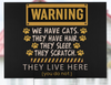 Warning We Have Cats Yard Sign LH Gifts For Cat Lovers