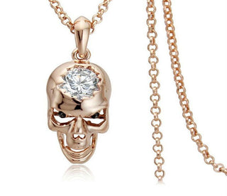 Crystal Long Skull Pendant Necklaces