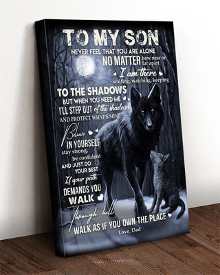 Never Feel That You Are Alone Son Father Family Link Fatherhood Wolves Art Canvas HG