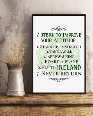 Irish Shop Irish 7 Steps To Improve Your Attitude Poster LN