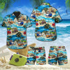 Gift For Hippie Hippie Hawaiian Button shirt and Short Men Set