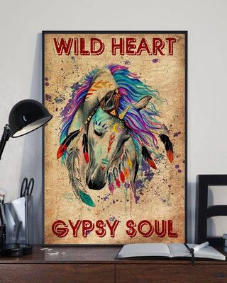 Gift For Horse Lover Gift For Hippie Wild Heart Gypsy Hippie Soul Gypsy Child White Horse Poster PA