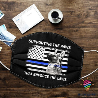 Gifts for Police Officers Supporting The Paws That Enforce The Laws Back the Blue Police Officer Colth Mask HG