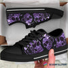 Skull Gift Purple Skull Rose LowTop Canvas Shoes NHD
