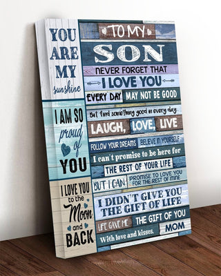You Are My Sunshine Son Prather Son Family Bond Family Link Gift For Family Reunion Wall Art Canvas PA