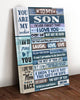 You Are My Sunshine Son Prather Son Family Bond Family Link Gift For Family Reunion Wall Art Canvas PA