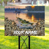 Fishing Gifts Bass Fishing Custom Name Yard Sign LH