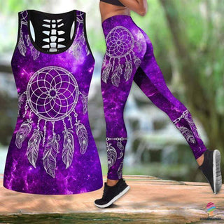 Purple Dreamcatcher Tank Top And Leggings Set NHD
